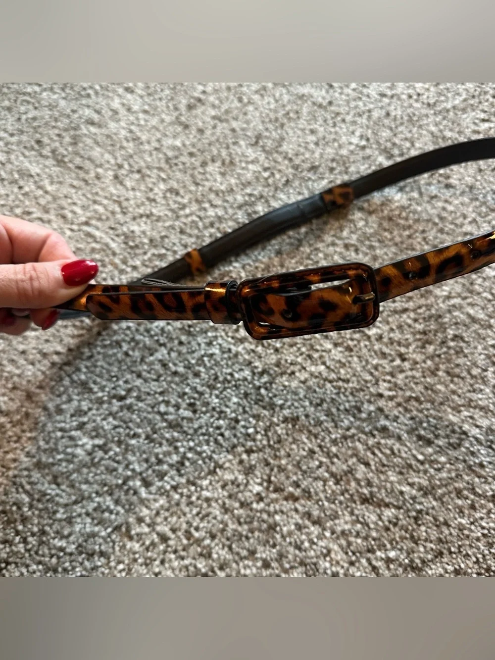 THE LIMITED Set Of Two Size Small Skinny Belts Leopard & Black